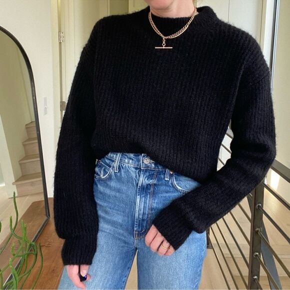 Reformation Black Alpaca Sweater - Picture 1 of 7